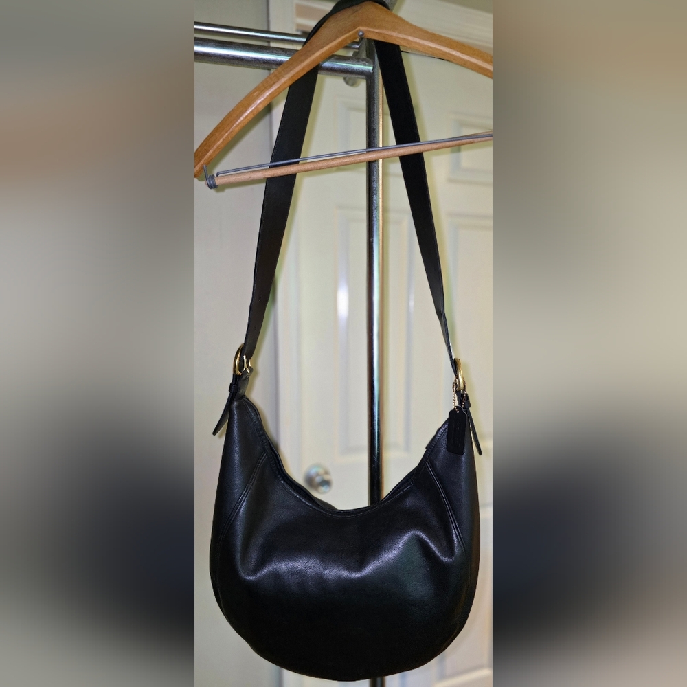 Vintage Coach Wooster Bag Black Leather 4142 - Picture 10 of 16